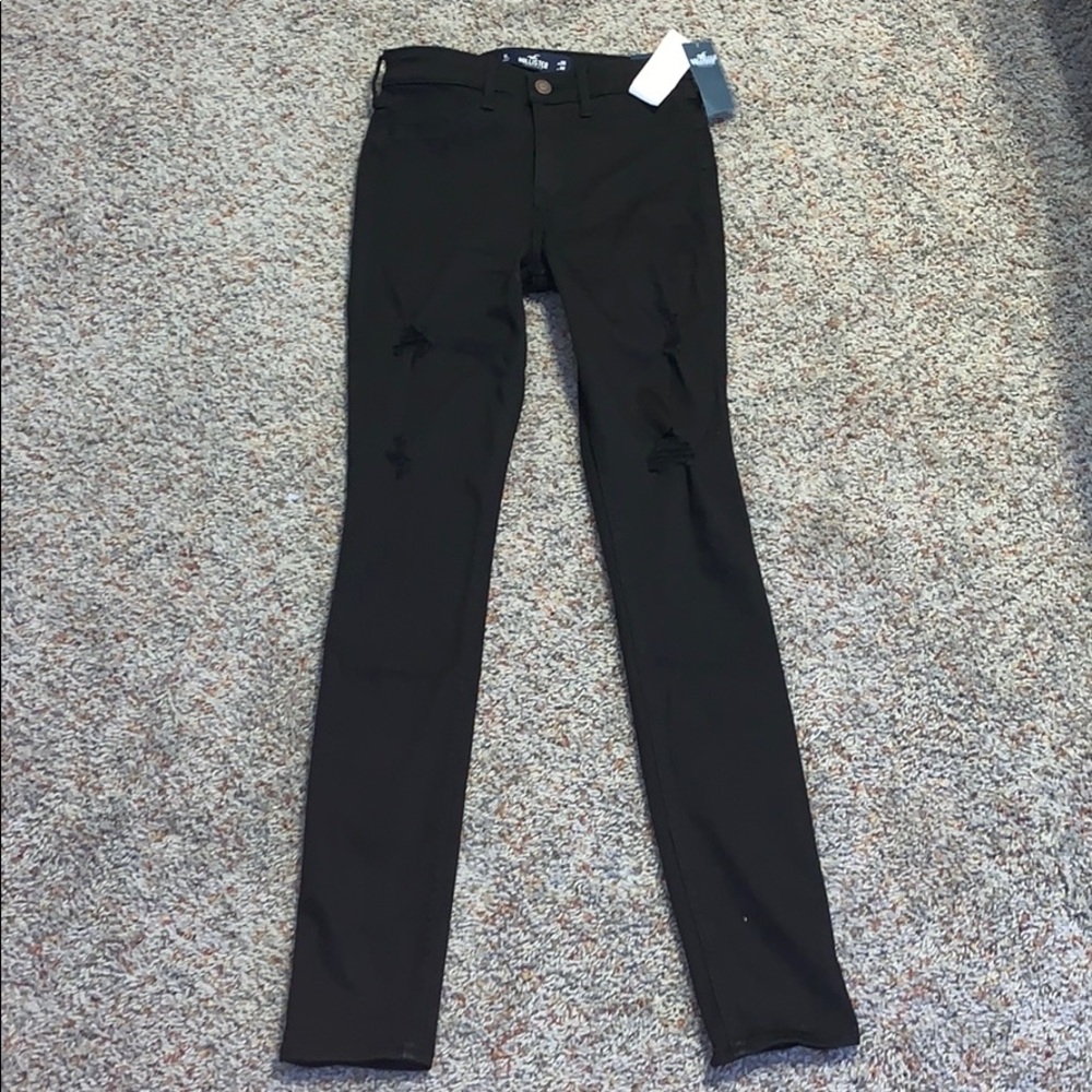 Hollister black  high rise ripped jeans